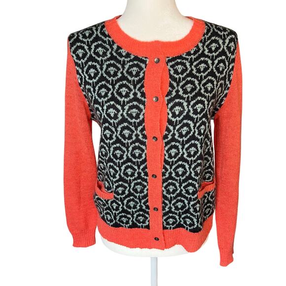 Woolrich Sheep Motif Mohair Wool Button Front Cardigan Sweater Cottagecore Small - Picture 1 of 6
